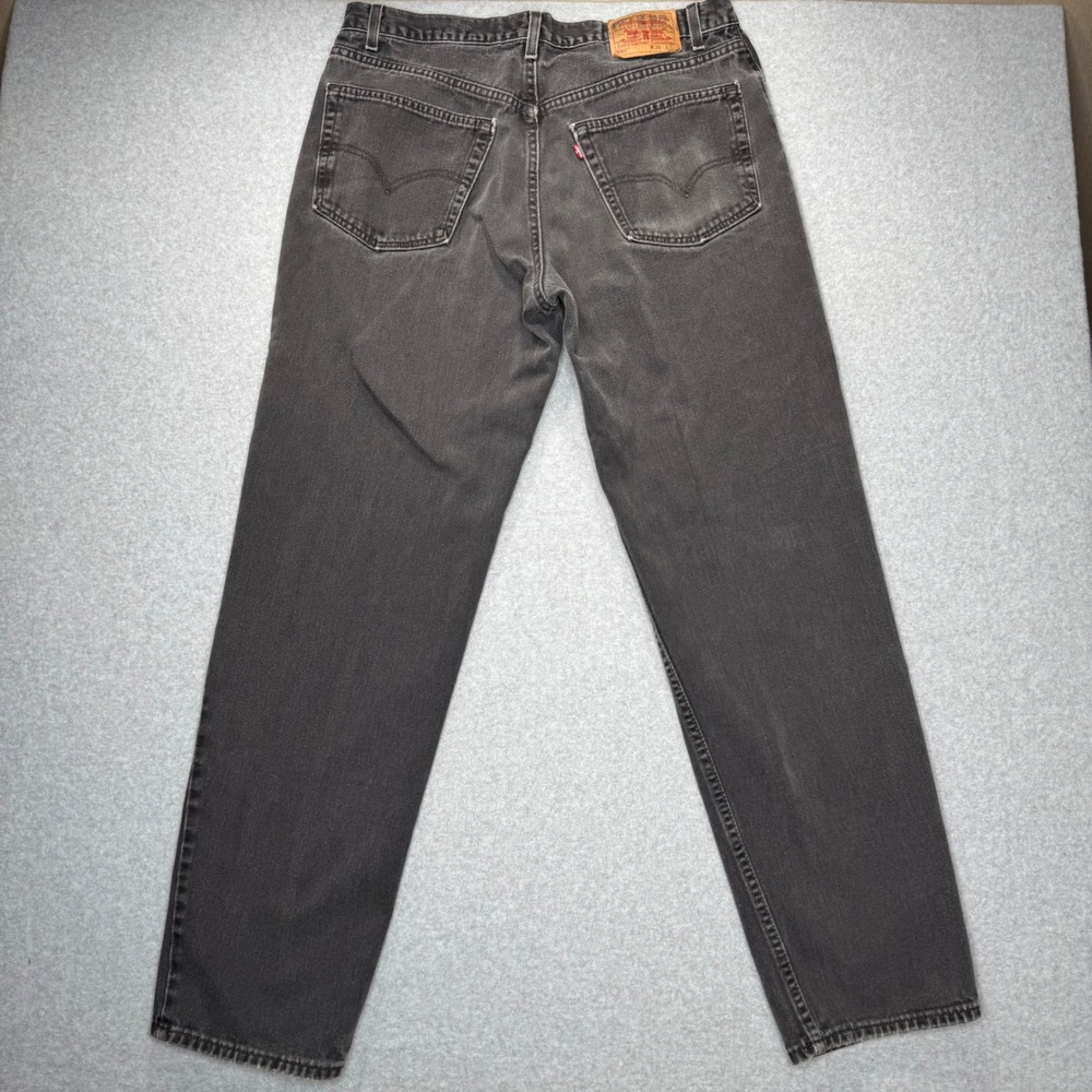 VTG Levis 550 Jeans Mens 38x34 Black Relaxed Fit Tapered Leg Denim Made in USA
